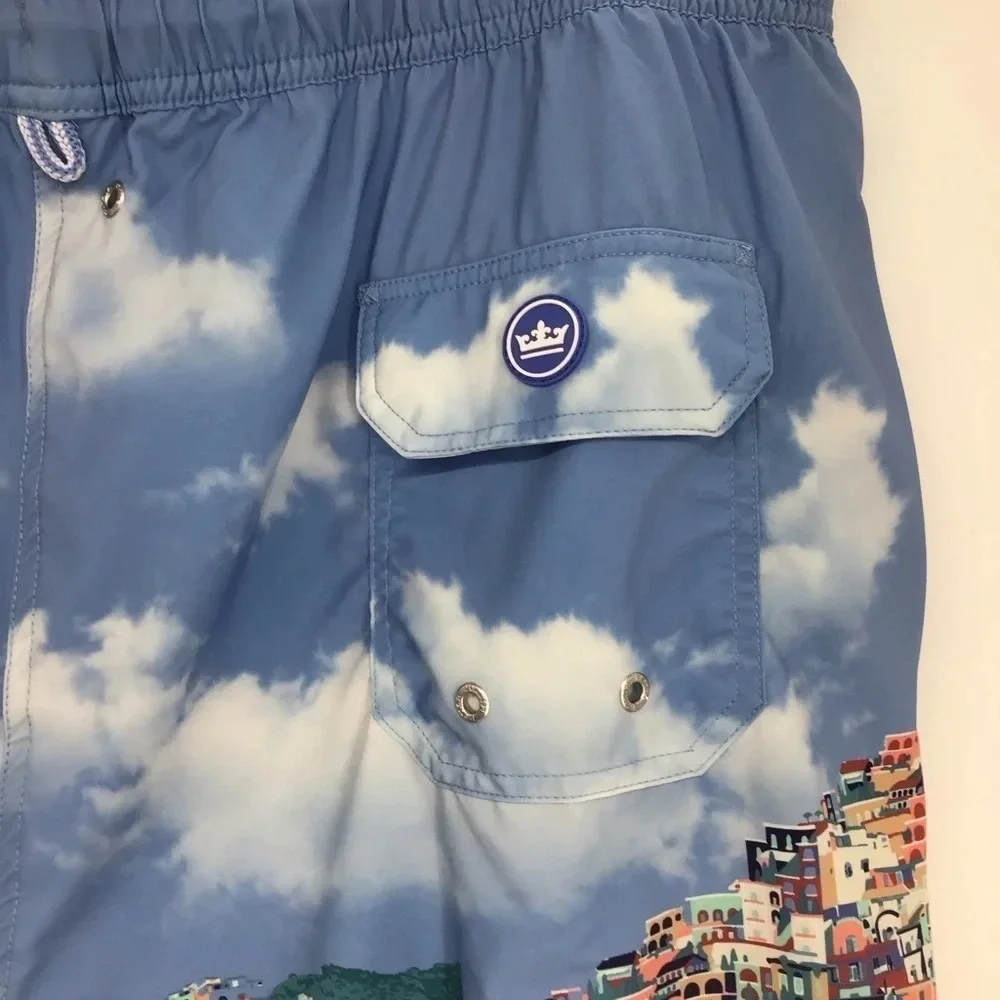 Peter Millar NWOT Men’s Rain showers Road To Riviera Beach Swim Trunks Size XL